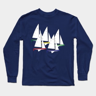 Hampton One Design Sailboats Racing Long Sleeve T-Shirt